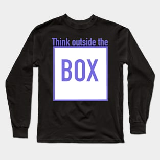 Think outside the box purple blue design Long Sleeve T-Shirt